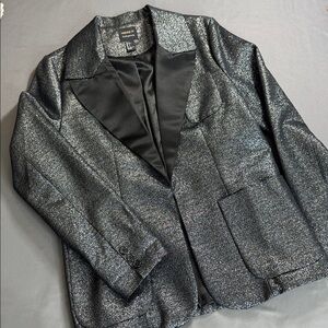 Forever 21 Black Metallic Evening Blazer Size L